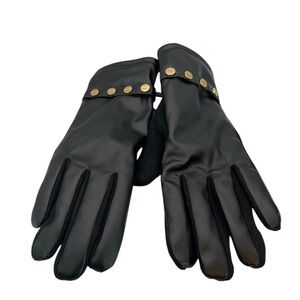 Black Gloves non leather with Gold‎ Studs M